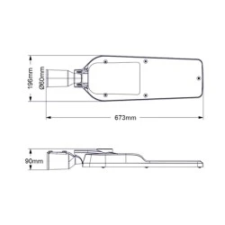 Φωτιστικό δρόμου LED 230VAC 100W 14000lm ενδιάμεσο χρώμα φωτός 4000K 150⁰ x 75⁰ IP66 10kV 