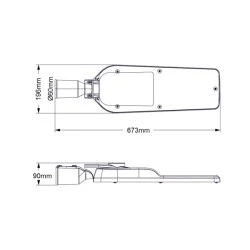 Φωτιστικό δρόμου LED ALIX 230VAC 120W 16800lm ενδιάμεσο χρώμα φωτός 4000K 150⁰ x 75⁰ IP66 10kV