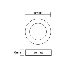Φωτιστικό LED SLIM PANEL επίτοιχο-οροφής 230V AC 12W 6500K ψυχρό χρώμα φωτός 1140lm Φ160 