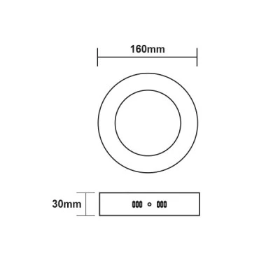 Φωτιστικό LED SLIM PANEL επίτοιχο-οροφής 230V AC 12W 6500K ψυχρό χρώμα φωτός 1140lm Φ160 