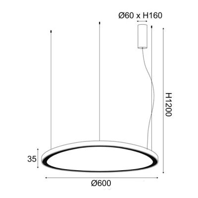 Κρεμαστό φωτιστικό LED HARMONY 44W με δυνατότητα επιλογής φωτισμού CCT 4670lm μαύρο χρώμα από αλομίνιου IP20 D60XH120cm Κρεμαστό φωτιστικό LED HARMONY 44W με δυνατότητα επιλογής φωτισμού CCT 4670lm μαύρο χρώμα από αλομίνιου IP20 D60XH120cm