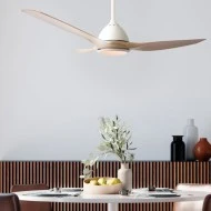 Ανεμιστήρας οροφής με φως dimmable με διάμετρο 132cm 40W με 3 ABS πτερύγια τηλεχειριστήριο & 2 αναρτήσεις σε λευκό χρώμα 