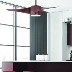 Aνεμιστήρας οροφής με LED φως DIMMABLE Φ132 40W 3 ABS καφέ πτερύγια  τηλεχειριστήριο & 2 αναρτήσεις 