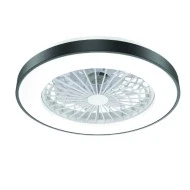 Ανεμιστήρας οροφής τηλεχειριζόμενος SMART με LED 36W DIMMABLE & διάμετρο Φ50cm 22W DC με 7 διάφανα ABS πτερύγια μαύρος
