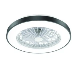 Ανεμιστήρας οροφής τηλεχειριζόμενος SMART με LED 36W DIMMABLE & διάμετρο Φ50cm 22W DC με 7 διάφανα ABS πτερύγια μαύρος