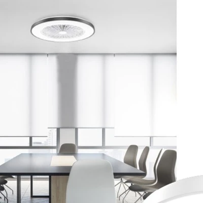 Ανεμιστήρας οροφής τηλεχειριζόμενος SMART με LED 36W DIMMABLE & διάμετρο Φ50cm 22W DC με 7 διάφανα ABS πτερύγια μαύρος