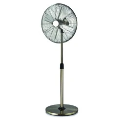 Ανεμιστήρας με ορθοστάτη Φ45cm 230V AC 60W 3 ταχύτητες μεταλλικός νίκελ με 4 ασημί πτερύγια ρυθμιζόμενος