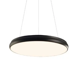 Κρεμαστό φωτιστικό LED 32W 2560L CCT με δυνατότητα επιλογής φωτισμού σε μαύρο χρώμα μεταλλικό D40xH8cm KALLISTA