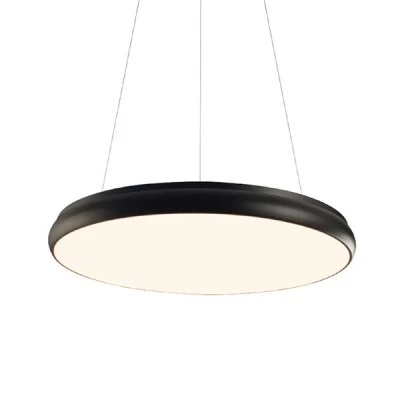 Κρεμαστό φωτιστικό LED 32W 2560L CCT με δυνατότητα επιλογής φωτισμού σε μαύρο χρώμα μεταλλικό D40xH8cm KALLISTA