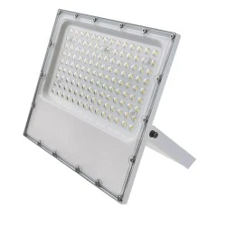 Προβολέας LED SMD λευκό χρώμα αλουμινίου 100W με ψυχρό φως 6000K 12000Lm 100-277V AC RA80 IK08 στεγανός IP65 