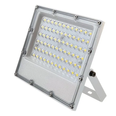 Προβολέας LED SMD FLOOD λευκός 30W με ψυχρό φως 6000K 3600Lm 100-277V AC RA80 IK08 στεγανός IP65 