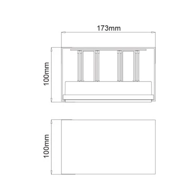 Φωτιστικό επίτοιχο γκρι LED 230VAC 12W θερμό χρώμα φωτός  3000Κ 860lm με δέσμη φωτός 0-120° IP54 