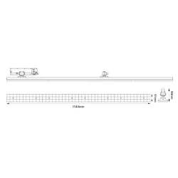 Φωτιστικό LED γραμμικό κινητό ράγας 230VAC 40W ενδιάμεσο φως 4000K 4 καλωδίων 90° 5600lm σε μαύρο χρώμα