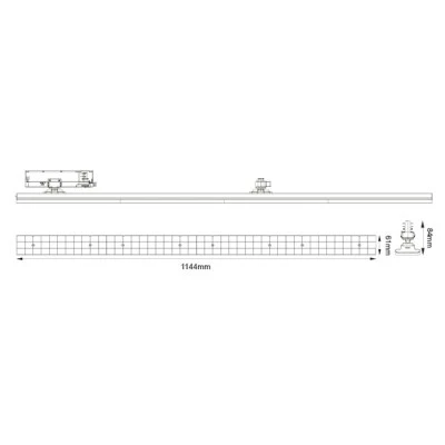 Φωτιστικό LED γραμμικό κινητό ράγας 230VAC 40W ενδιάμεσο φως 4000K 4 καλωδίων 90° 5600lm σε μαύρο χρώμα