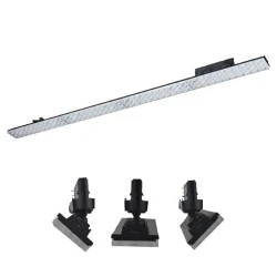 Φωτιστικό LED γραμμικό κινητό ράγας 230VAC 40W ενδιάμεσο φως 4000K 4 καλωδίων 90° 5600lm σε μαύρο χρώμα