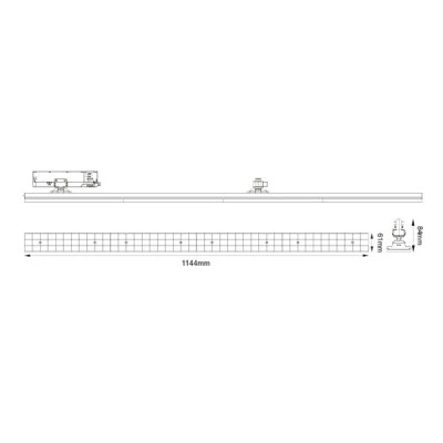 Φωτιστικό LED γραμμικό κινητό ράγας 230VAC 40W ενδιάμεσο φως 4000K 4 καλωδίων 90° 5600lm σε λευκό χρώμα