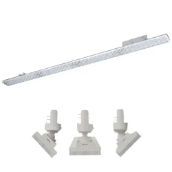 Φωτιστικό LED γραμμικό κινητό ράγας 230VAC 40W ενδιάμεσο φως 4000K 4 καλωδίων 90° 5600lm σε λευκό χρώμα