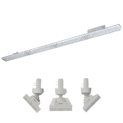 Φωτιστικό LED γραμμικό κινητό ράγας 230VAC 40W ενδιάμεσο φως 4000K 4 καλωδίων 90° 5600lm σε λευκό χρώμα