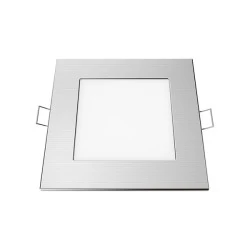 Φωτιστικό LED PANEL νίκελ ματ τετράγωνο χωνευτό 230VAC 6W ψυχρό χρώμα φωτός 6500K 470Lm 118x118mm 