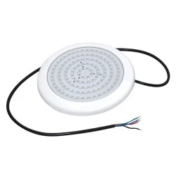 Φωτιστικό πισίνας LED επίτοιχο 12V DC 20W RGB χρώμα  φωτός 110° IP68 & διάσταση Φ210Χ20mm