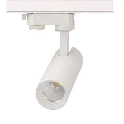 Φωτιστικό ράγας LED 230VAC 4 καλωδίων με αμμώδες λευκό χρώμα 10W 3000K  36° 1050lm Φ55x153mm IP20