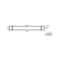 Φωτιστικό LED LUMINAIRE 230VAC 60W ψυχρό χρώμα φωτός 6500K 5800lm IP66 στεγανό με μήκος 126.2cm 120°