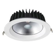 Λευκό LED χωνευτό φωτιστικό 40W με ψυχρό φως 6500K 5000Lm 100° 230V AC Ra80 Φ230x77MM 5YRS