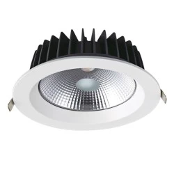 Λευκό LED χωνευτό φωτιστικό 40W με ψυχρό φως 6500K 5000Lm 100° 230V AC Ra80 Φ230x77MM 5YRS