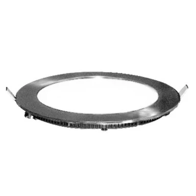 LED Panel Slim Χωνευτό Στρογγυλό 20W θερμό φως 3000K 1440lm IP44 Νίκελ Ματ