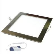 LED Panel Slim Χωνευτό Τετράγωνο 14W ενδιάμεσο φως 4000K 970lm IP44 Νίκελ Ματ