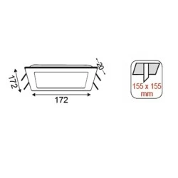LED Panel Slim Χωνευτό Τετράγωνο 14W ενδιάμεσο φως 4000K 970lm IP44 Νίκελ Ματ