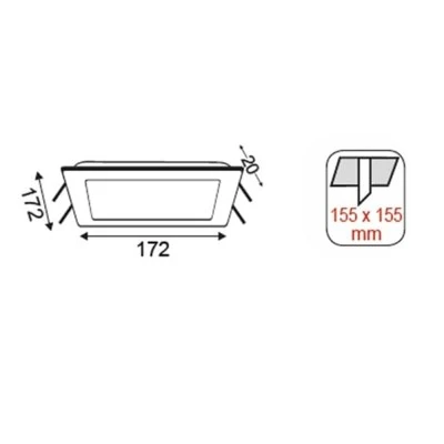 LED Panel Slim Χωνευτό Τετράγωνο 14W ενδιάμεσο φως 4000K 970lm IP44 Νίκελ Ματ LED Panel Slim Χωνευτό Τετράγωνο 14W ενδιάμεσο φως 4000K 970lm IP44 Νίκελ Ματ