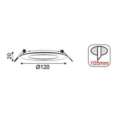 LED Panel Slim Χωνευτό Στρογγυλό 8W θερμό φως 3000K 490lm IP44 Νίκελ ματ LED Panel Slim Χωνευτό Στρογγυλό 8W θερμό φως 3000K 490lm IP44 Νίκελ ματ