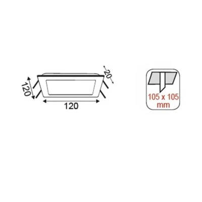 LED Panel Slim Χωνευτό Τετράγωνο 8W ενδιάμεσο φως 4000K 500lm IP44 Νίκελ Ματ 