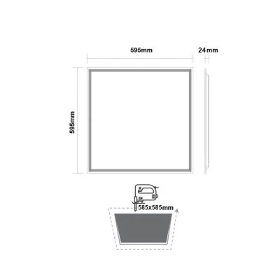 Τετράγωνο Εξωτερικό LED Panel 30W ενδιάμεσο φως 4000K 59.5x59.5cm**