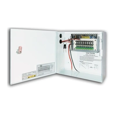 Τροφοδοτικό-κατανεμητής ZTH-1210B-09F για C.C.T.V. κάμερες με λειτουργία back up μπαταρίας (UPS) 12V 8.5A 9 καναλιών
