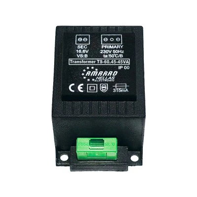Μετασχηματιστής TS-6045 16.6V 45VA για συστήματα ασφαλείας-πυρανίχνευσης πακτωμένος Μετασχηματιστής TS-6045 16.6V 45VA για συστήματα ασφαλείας-πυρανίχνευσης πακτωμένος