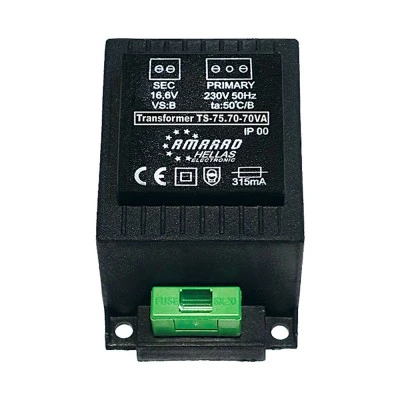 Μετασχηματιστής TS-7570 16.6V 70VA για συστήματα ασφαλείας-πυρανίχνευσης πακτωμένος Μετασχηματιστής TS-7570 16.6V 70VA για συστήματα ασφαλείας-πυρανίχνευσης πακτωμένος