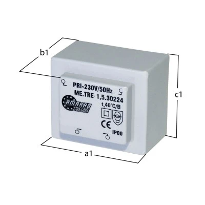 Πακτωμένος μετασχηματιστής TRM-060-15 6V 1,5VA Πακτωμένος μετασχηματιστής TRM-060-15 6V 1,5VA
