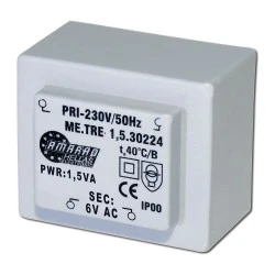 Πακτωμένος μετασχηματιστής TRM-060-15 6V 1,5VA Πακτωμένος μετασχηματιστής TRM-060-15 6V 1,5VA