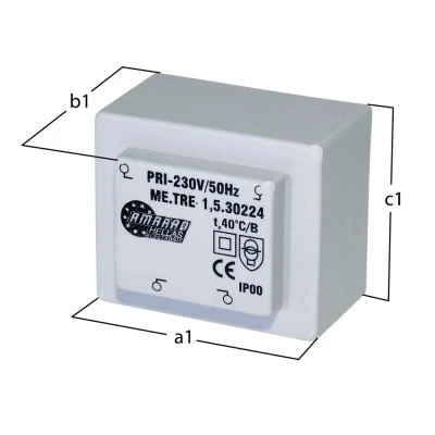 Πακτωμένος μετασχηματιστής TRM-060-21-2 2X6V AC 2,1VA