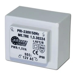 Πακτωμένος μετασχηματιστής TRM-120-15 12V AC 1.5VA Πακτωμένος μετασχηματιστής TRM-120-15 12V AC 1.5VA