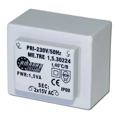 Πακτωμένος μετασχηματιστής TRM-150-15-2 2X15V AC1.5VA