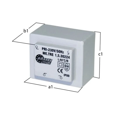 Πακτωμένος μετασχηματιστής TRM-240-15-2 2X24V AC 1.5VA Πακτωμένος μετασχηματιστής TRM-240-15-2 2X24V AC 1.5VA