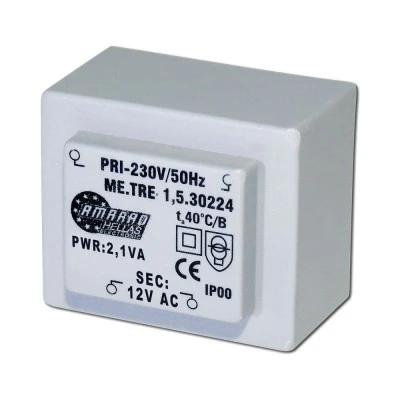 Πακτωμένος μετασχηματιστής TRM-212-21 12V AC2,1VA