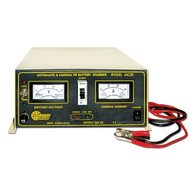 Αυτόματος φορτιστής μπαταριών 24V 20A 24-C20 για μπαταρίες μολύβδου LEAD-ACID 200Ah 255x250x135mm