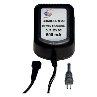 Φορτιστής μπαταριών Ni-Cd 20VDC 500mA 230V AC 50/60 Hz 100x60x50mm