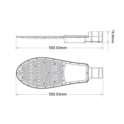 Φωτιστικό LED δρόμου 150W 15000LM ψυχρό χρώμα φωτός 5000K με δέσμη 150 X40˚ CLASS I 230VAC IP65
