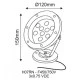 Led φωτιστικό συντριβανιού 6W 12V AC/DC μπλε φως 400Lm δέσμης 60° εξωτερικού χώρου IP68 30000hrs