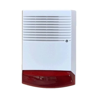 Εξωτερική σειρήνα μεγάφωνου 120db/1m AR-400 RED με 2 ενδεικτικά SMD LED standby λειτουργίας λευκό χρώμα κόκκινο φάρο
